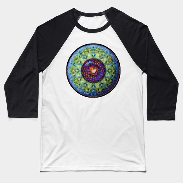 Red Iris Eyeball Jewel Baseball T-Shirt by crunchysqueak